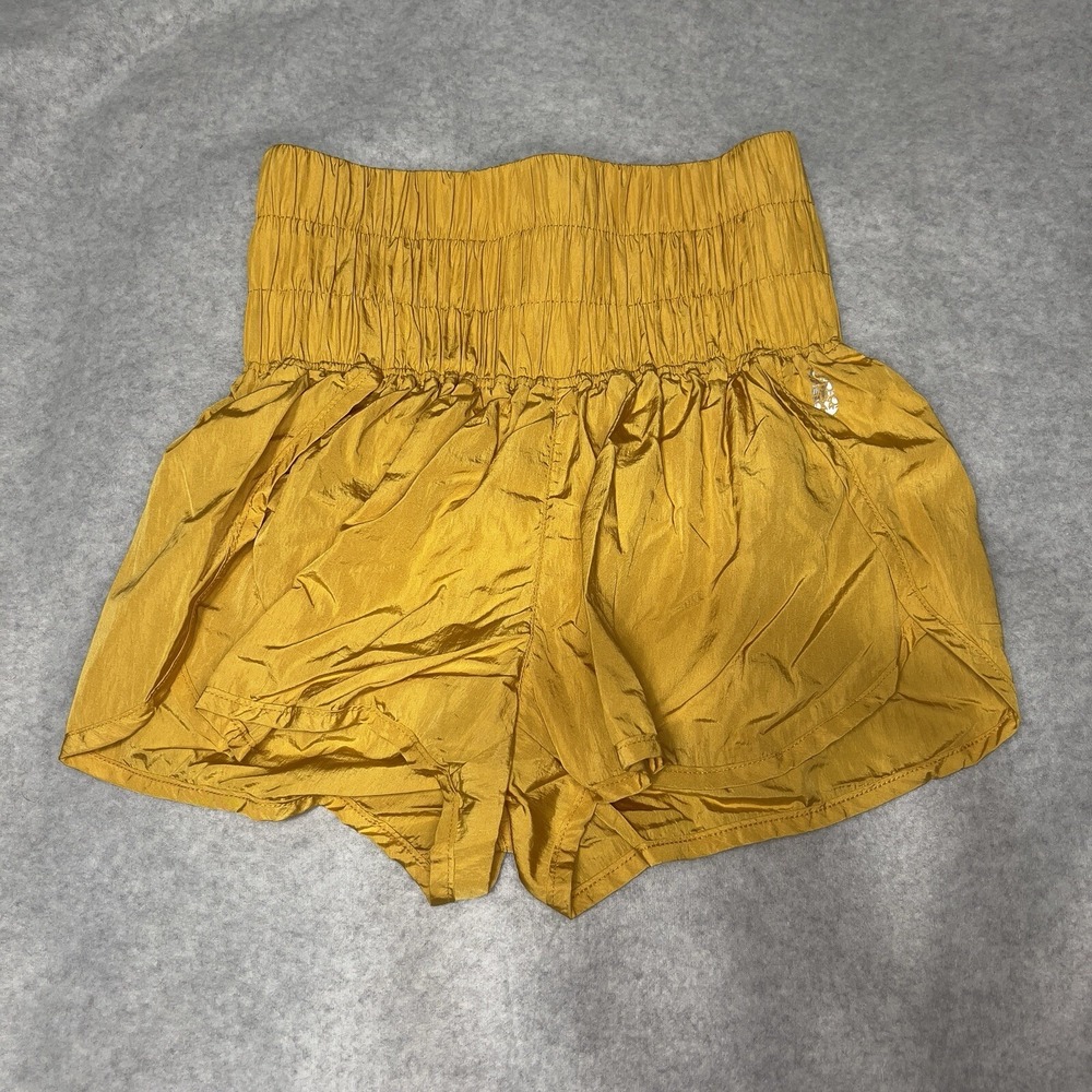 Free People Shorts Women's XS Honey Mallow The Way Home Smock Waist Athleisure